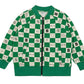 Green Comic Book Check Zip-Up Jacket