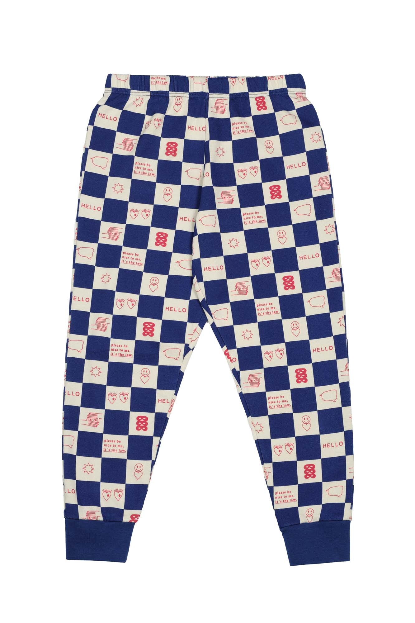 Blue Comic Book Check Sweatpants