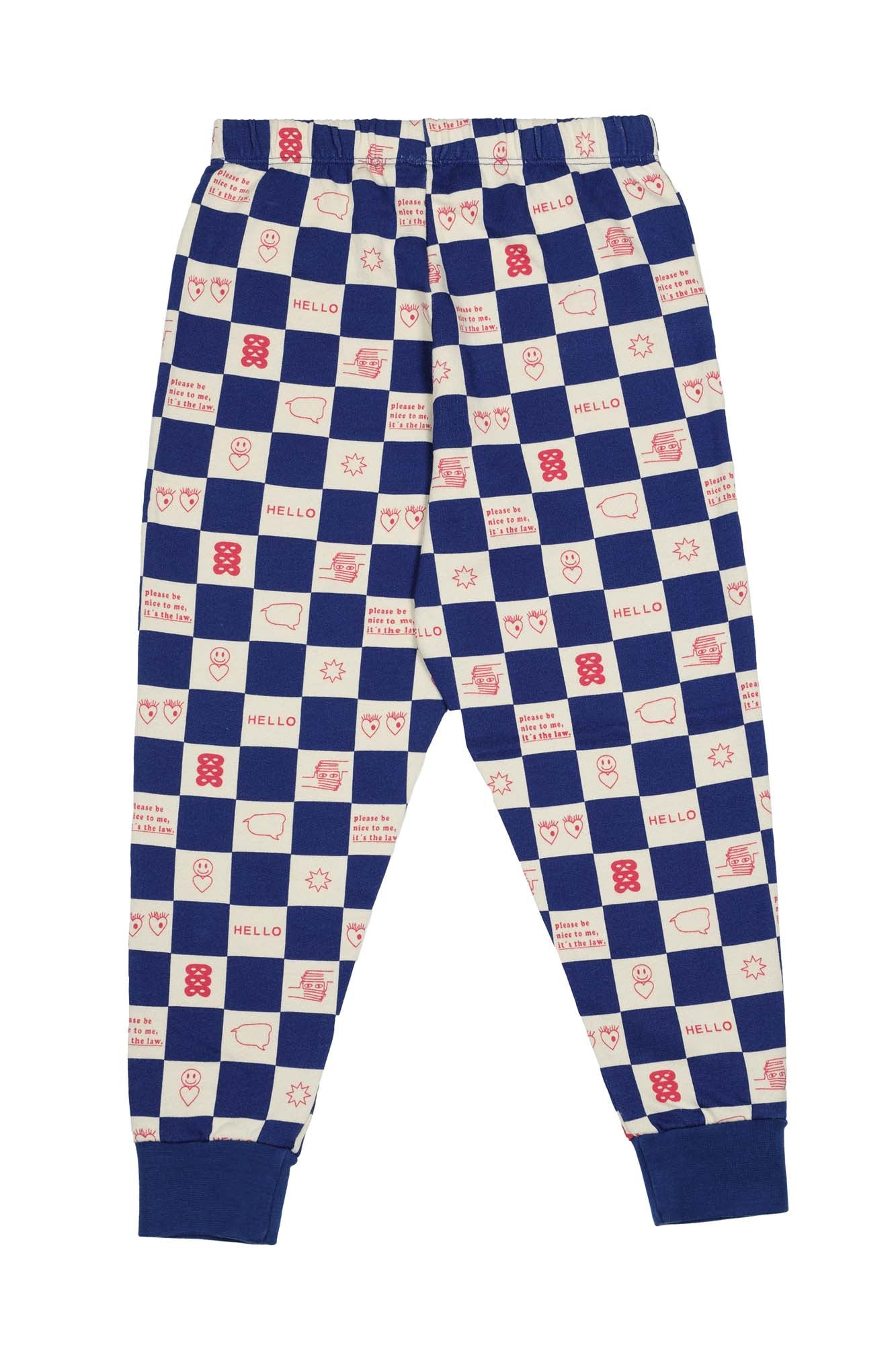 Blue Comic Book Check Sweatpants