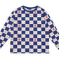 Blue Comic Book Check Longsleeve T-shirt