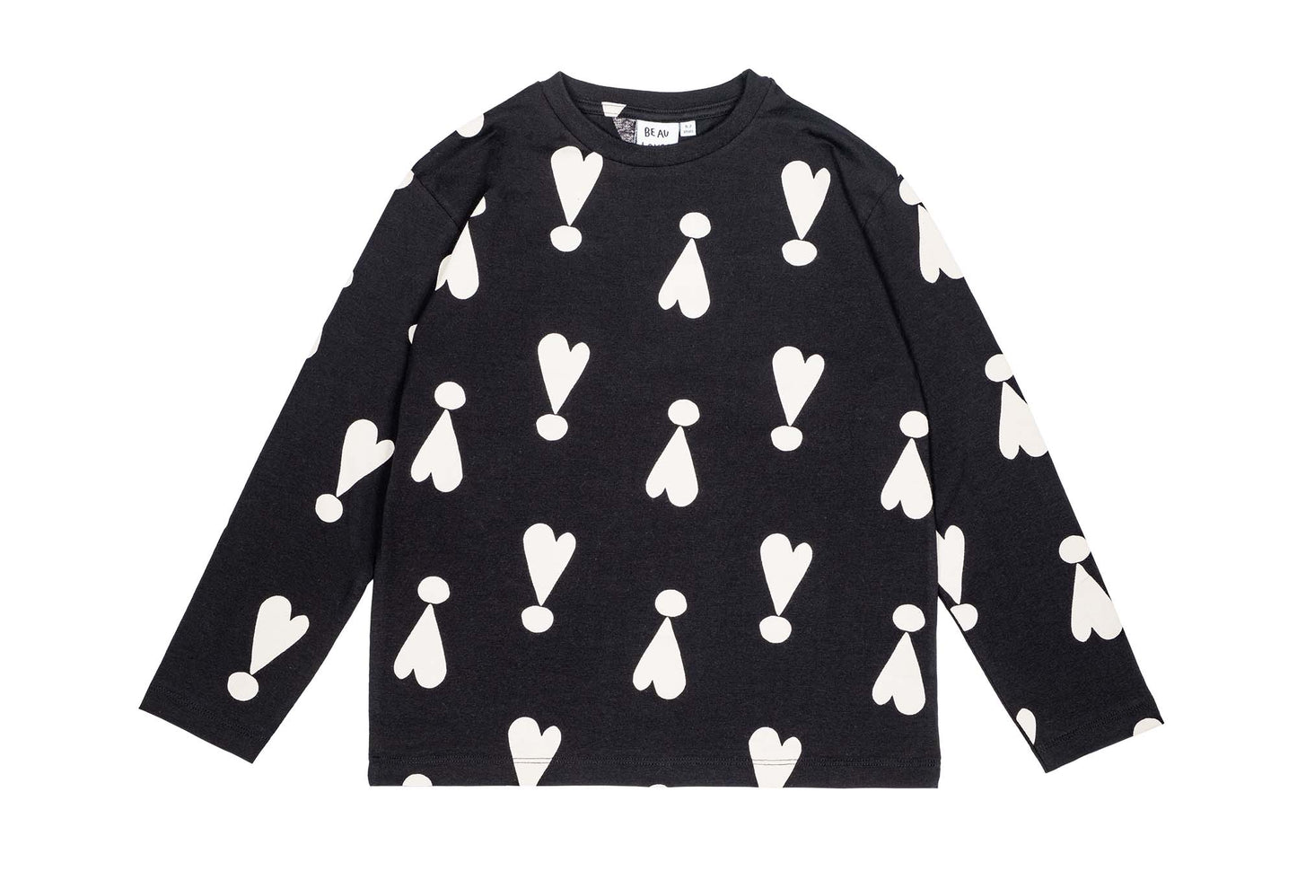 Black Exclamation Hearts Longsleeve T-shirt