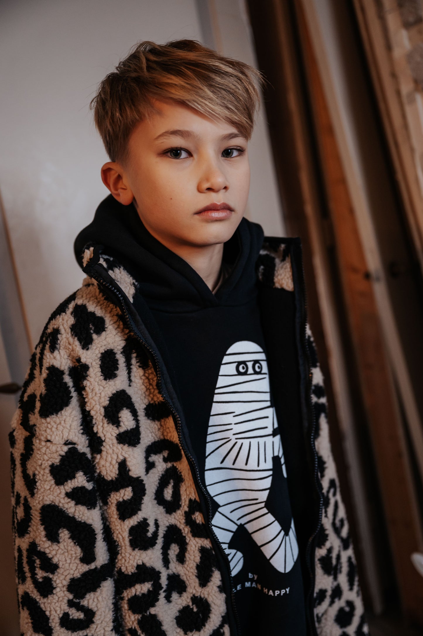 Leopard Sherpa Teddy Jacket