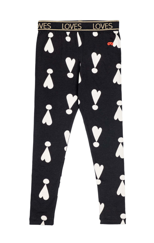 Black Exclamation Hearts Leggings